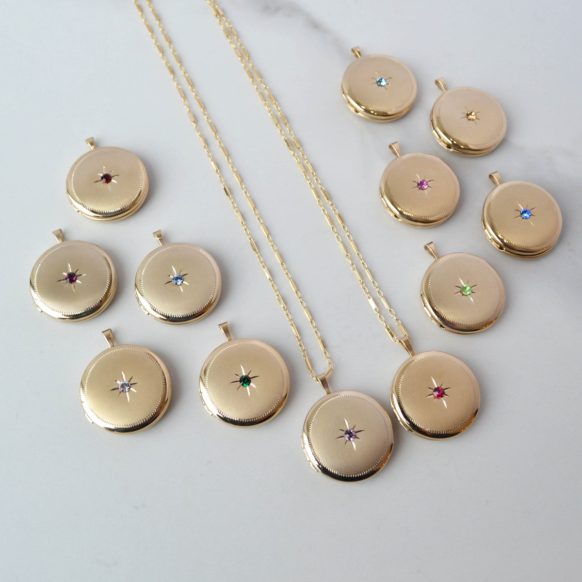 birthstone locket necklace by glamrocks jewelry in all birthstones