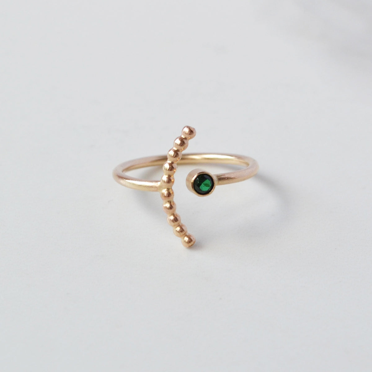 Gemstone Arc Ring, Emerald