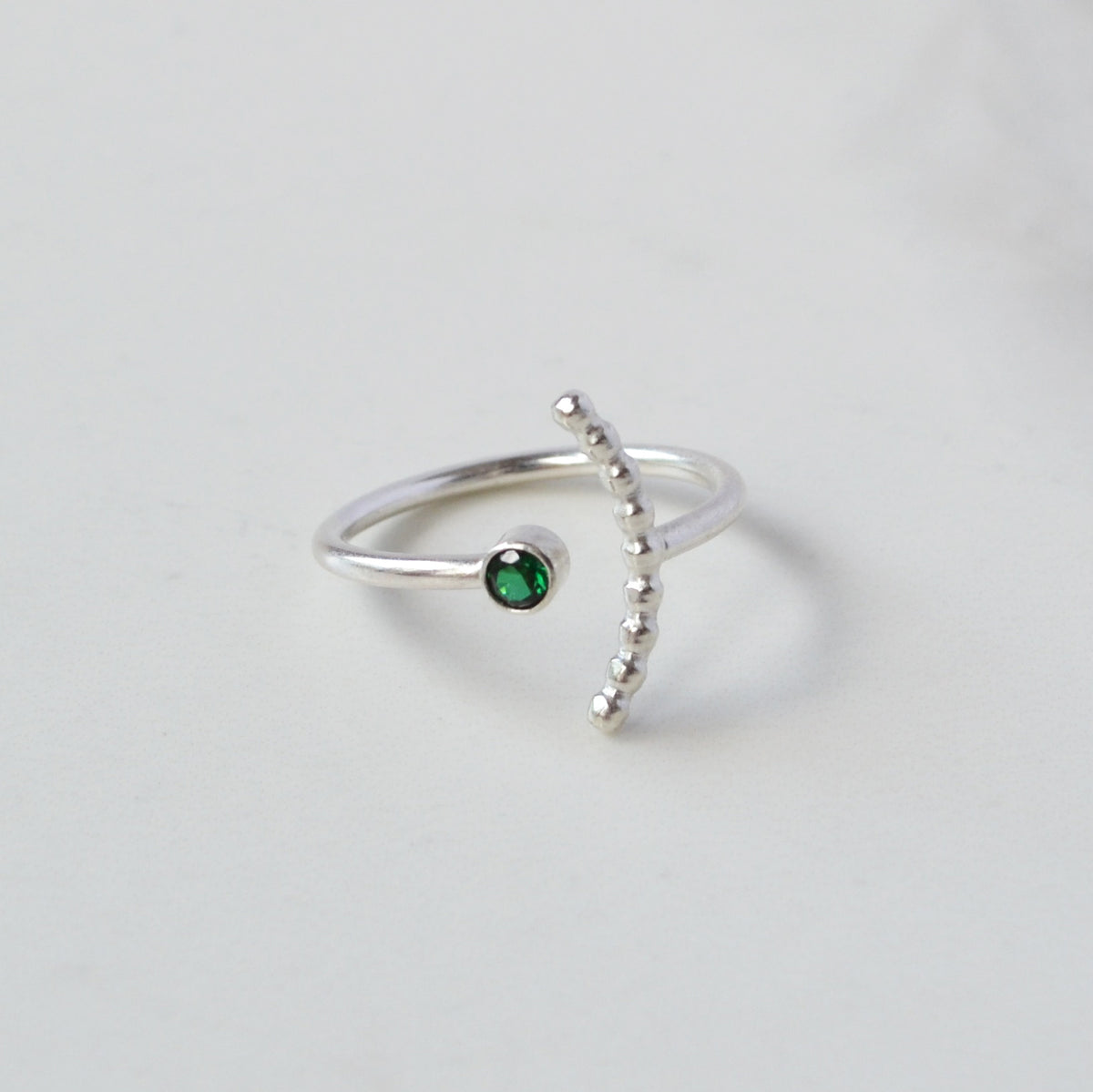 Gemstone Arc Ring, Emerald