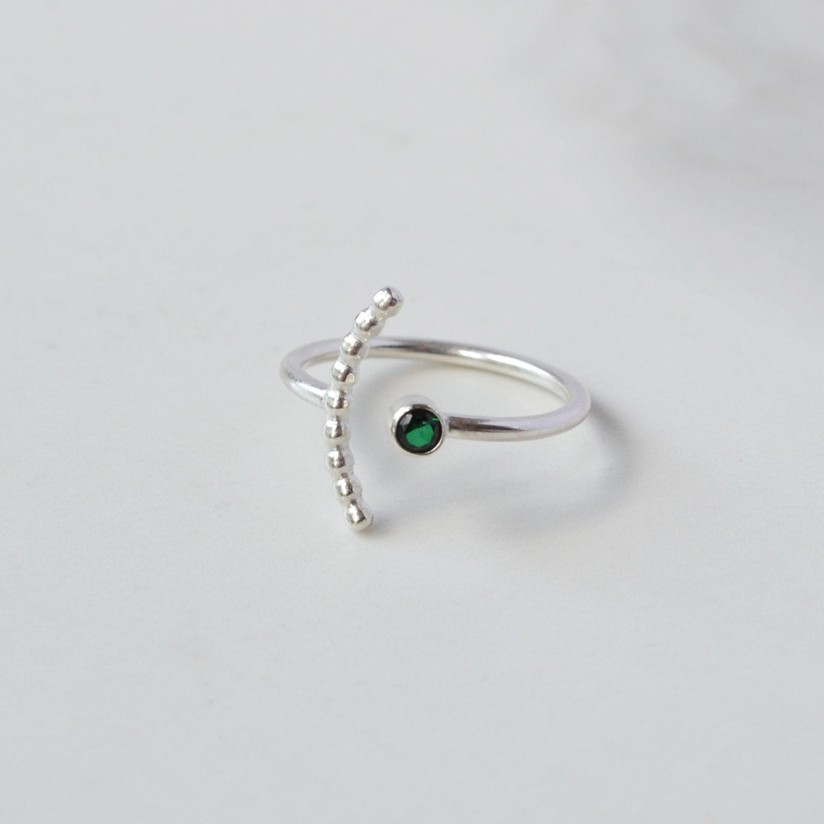 Gemstone Arc Ring, Emerald