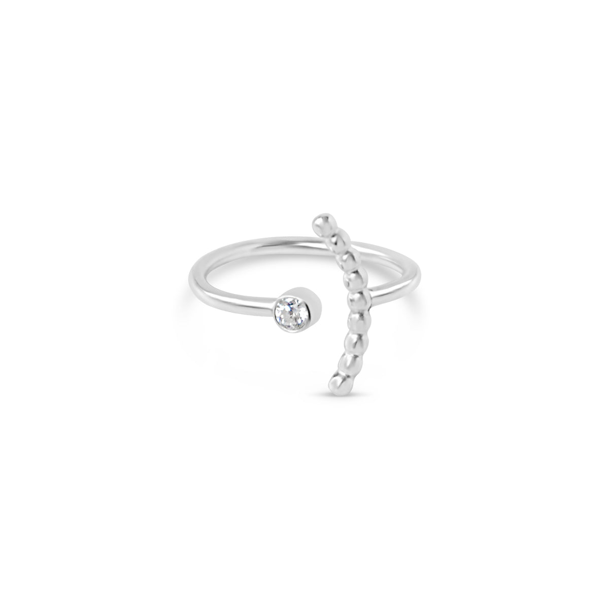 Gemstone Arc Ring, CZ