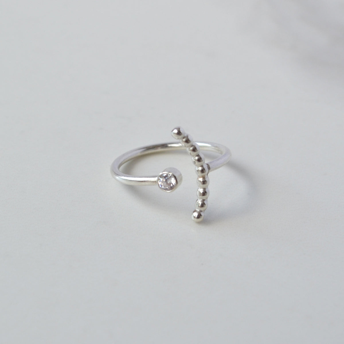 Gemstone Arc Ring, CZ