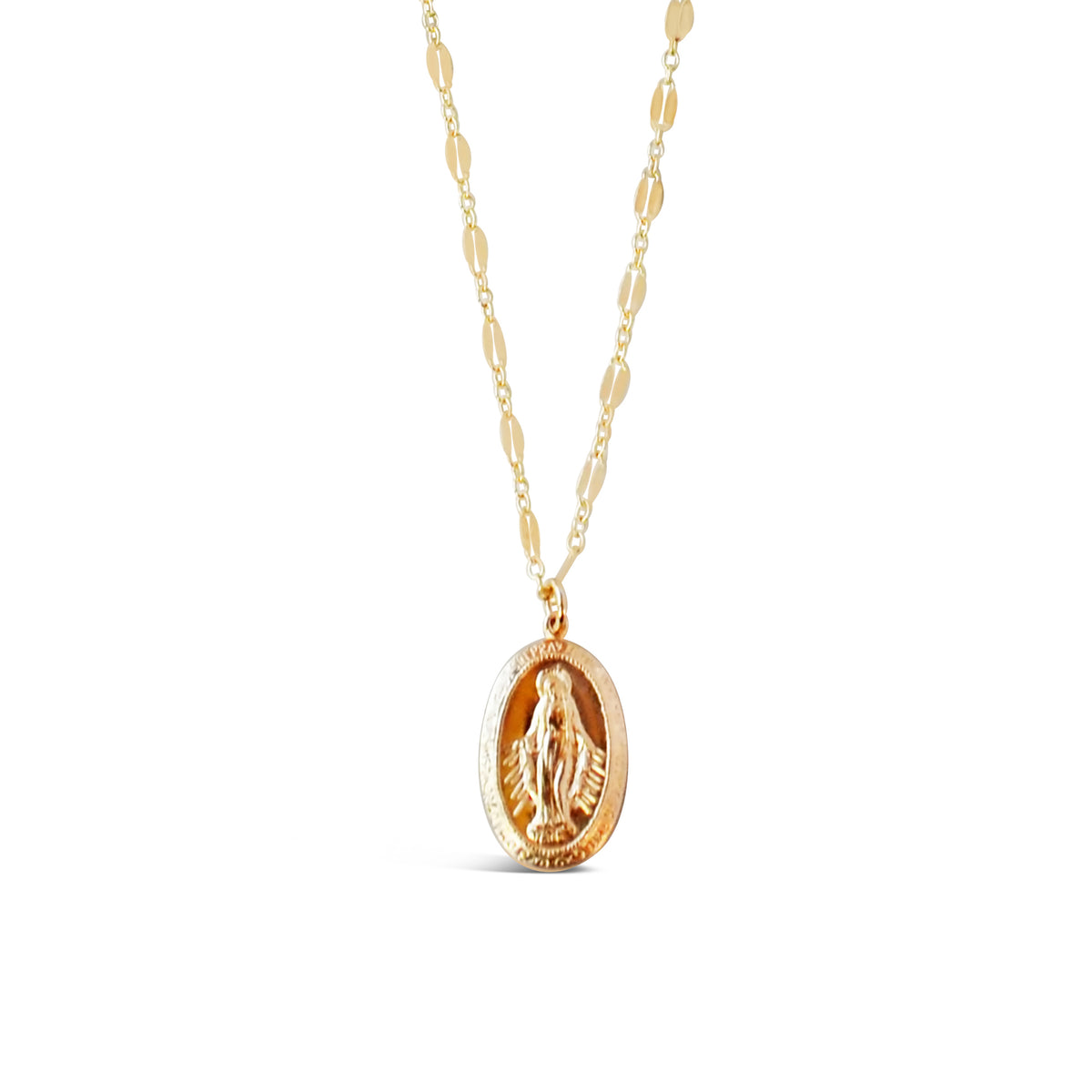 Large Virgin Mary Necklace, Gold or Silver