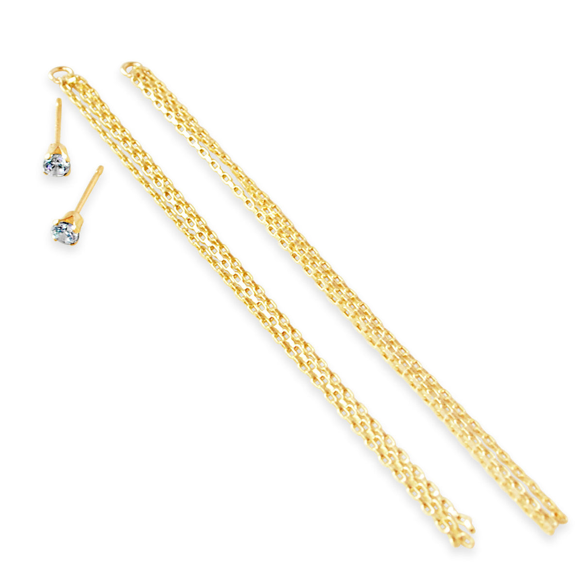 Gemstone Fringe Ear Jackets, CZ
