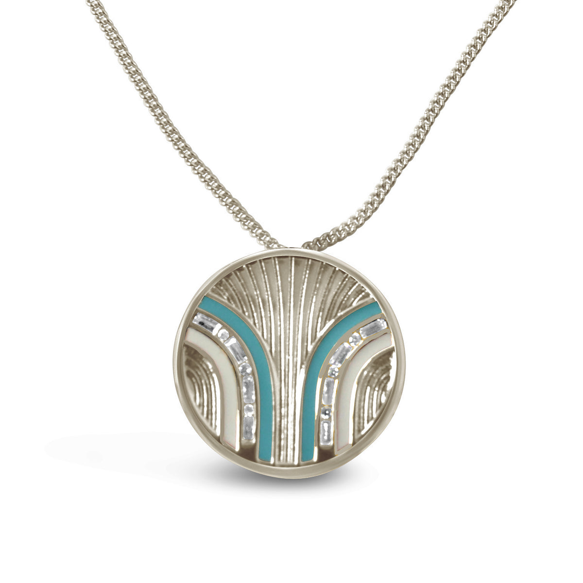 South Beach Coin Necklace - Turquoise/White