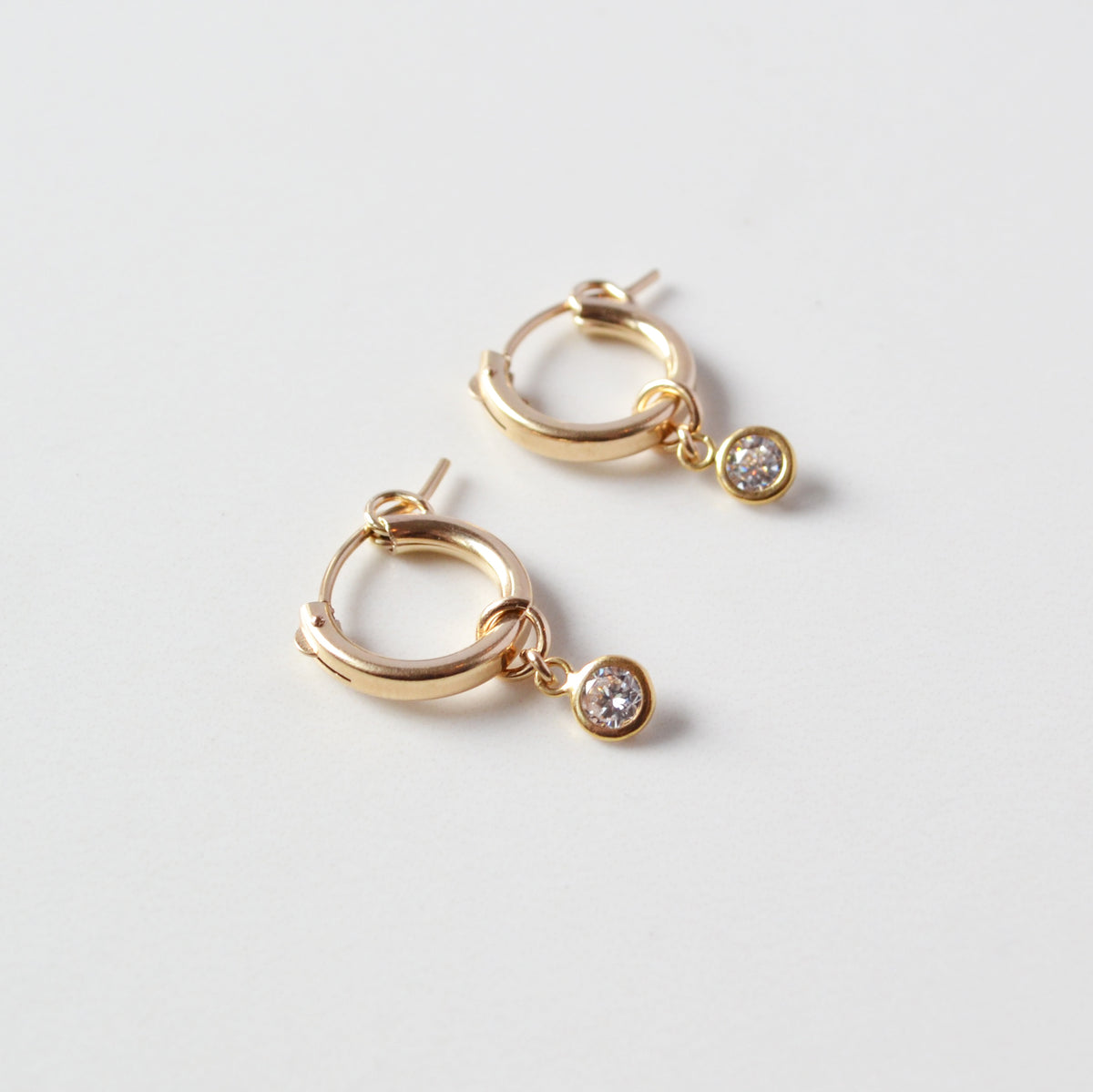 Clear Gemdrop Huggie Hoops