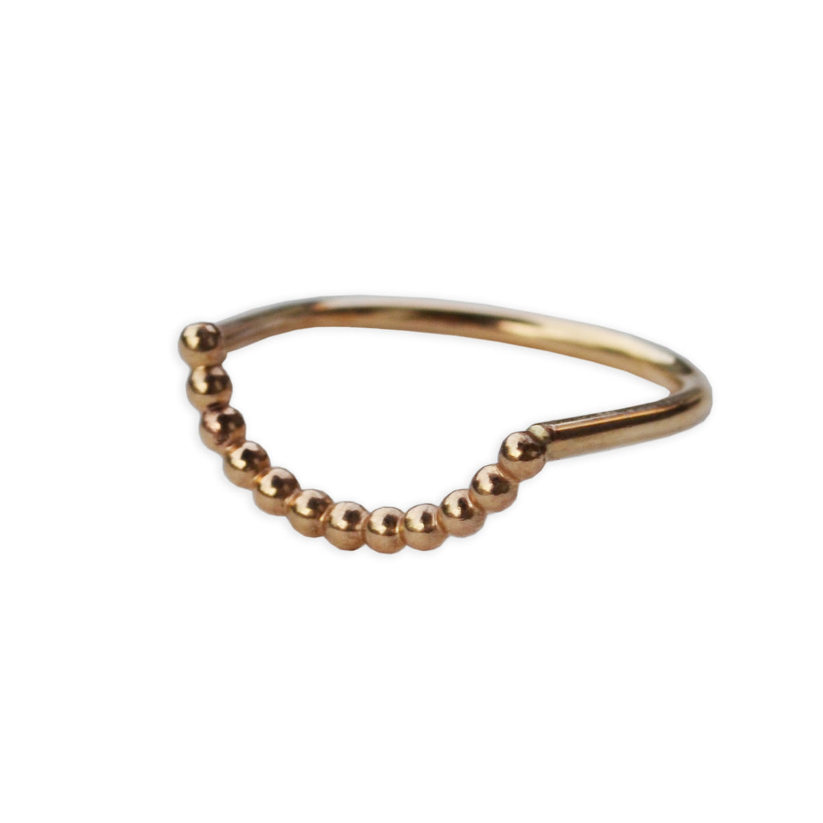 Beaded Curve Rings, Gold or Silver