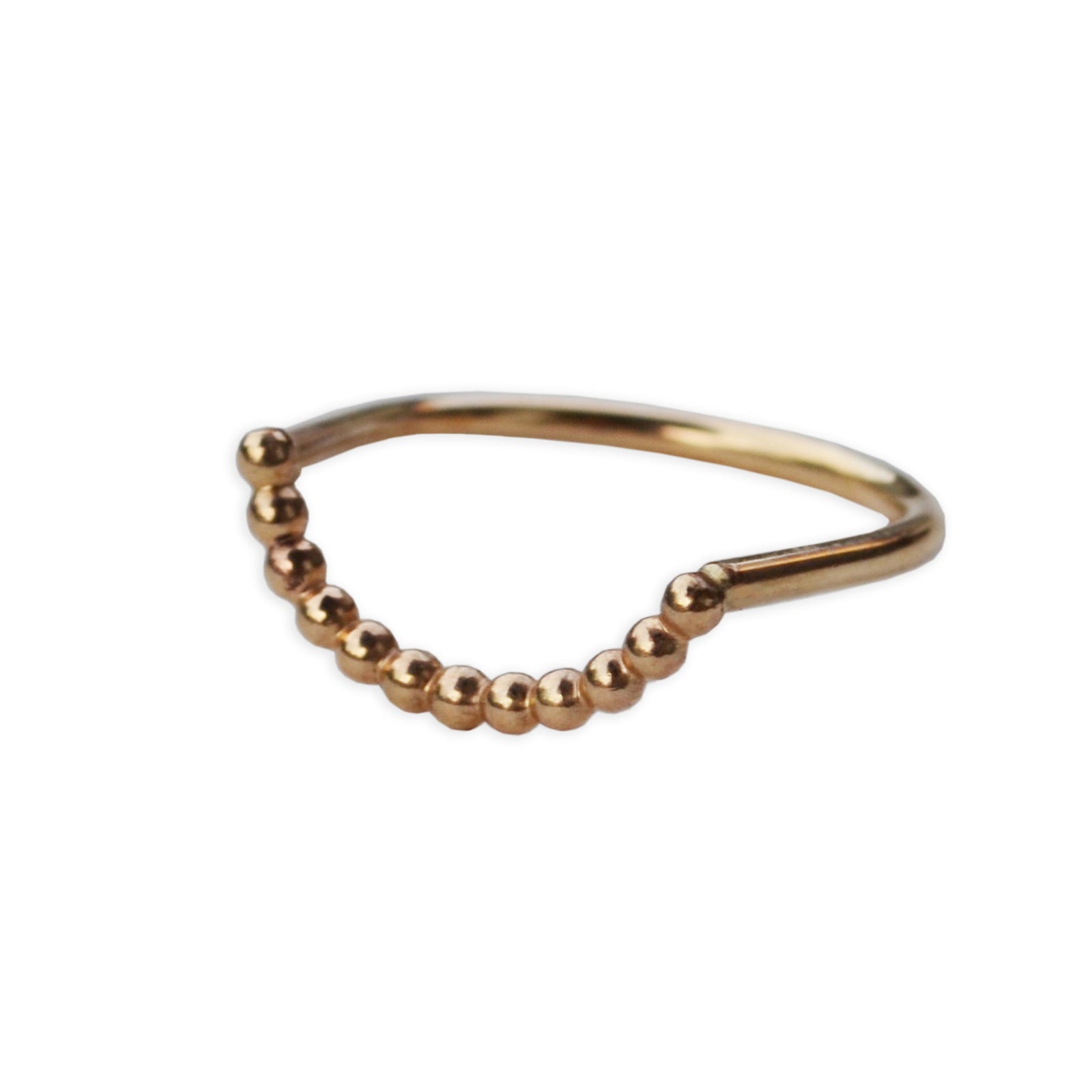 Beaded Curve Rings, Gold or Silver