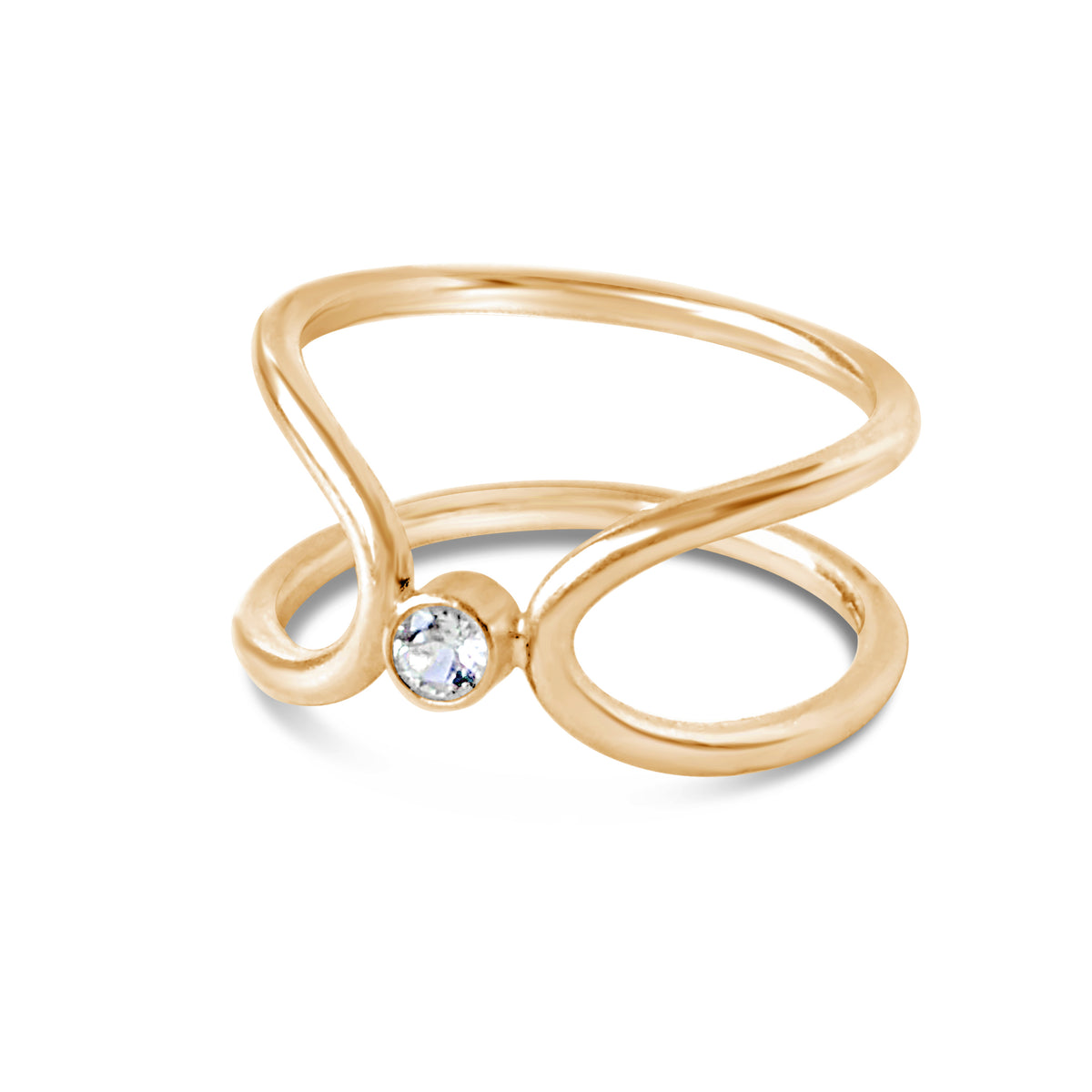 Bound Ring in CZ, Gold or Silver