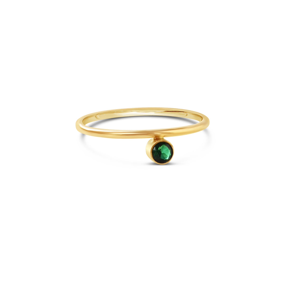 Offset Gemstone Stacking Ring