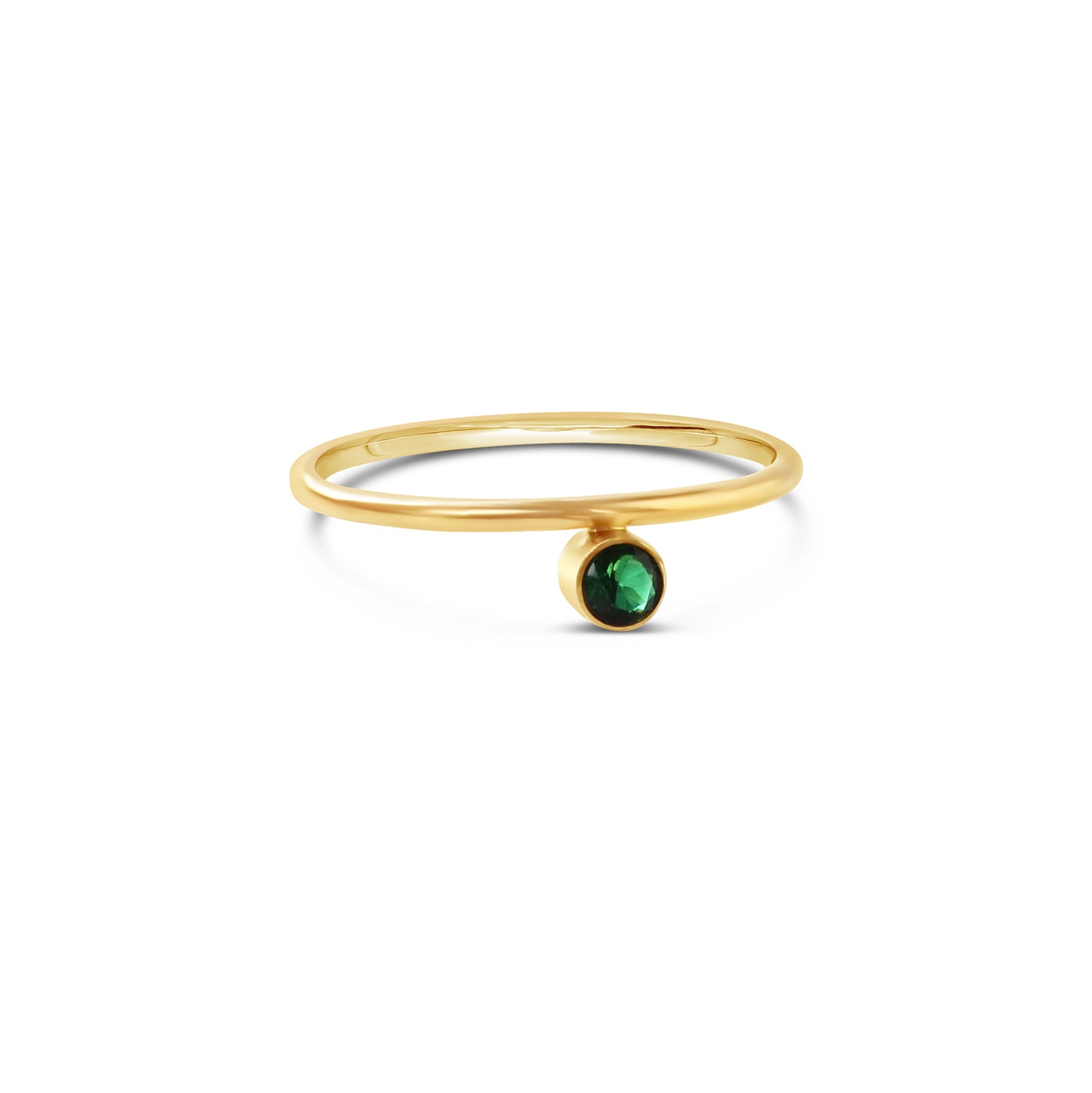 Offset Gemstone Stacking Ring