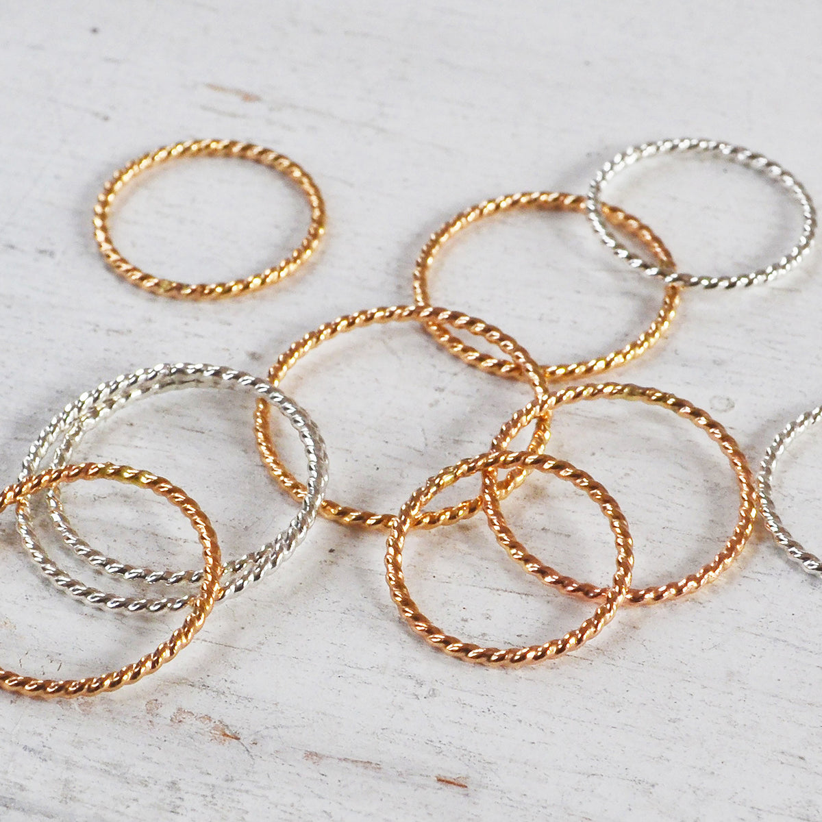 Glitter Stacking Ring, Gold, Rose Gold, or Silver
