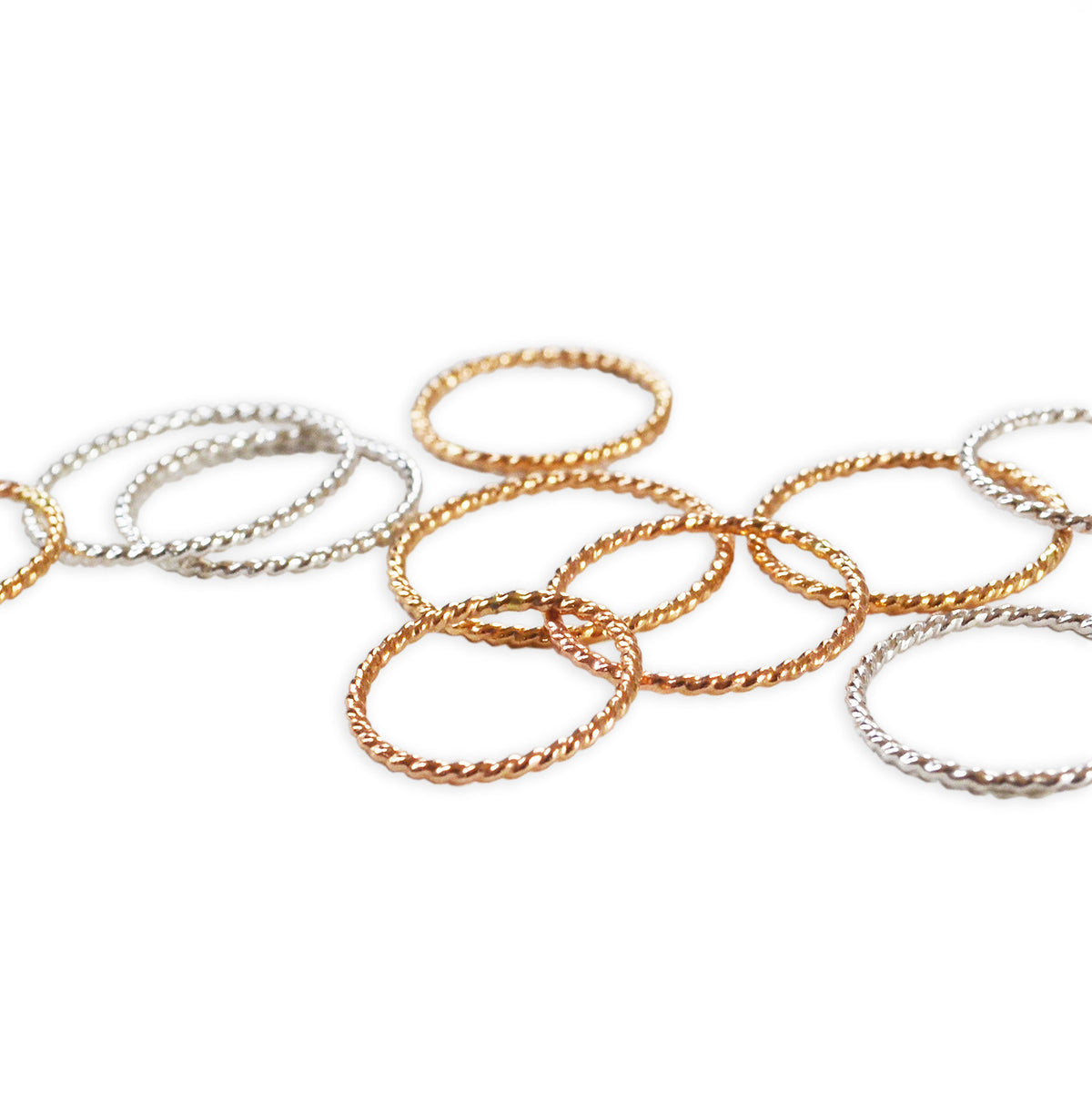 Glitter Stacking Ring, Gold, Rose Gold, or Silver