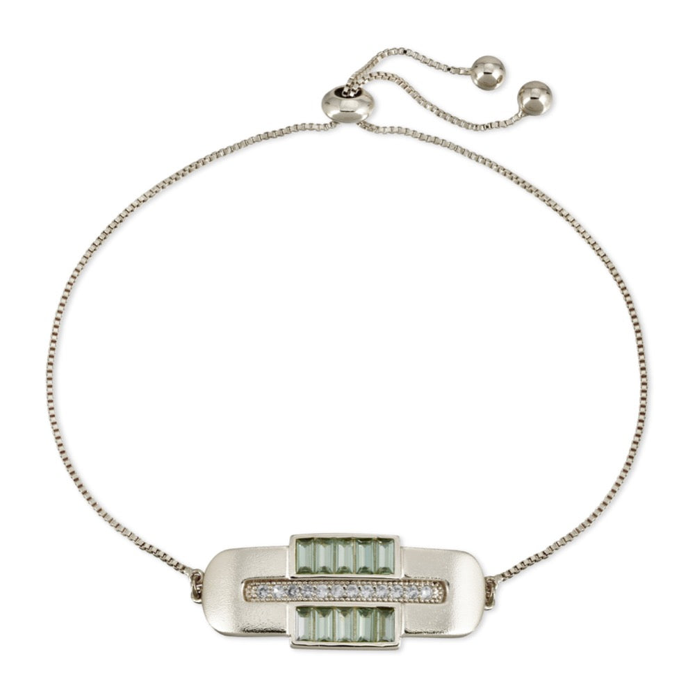 Century Chain Bracelet - Green CZ