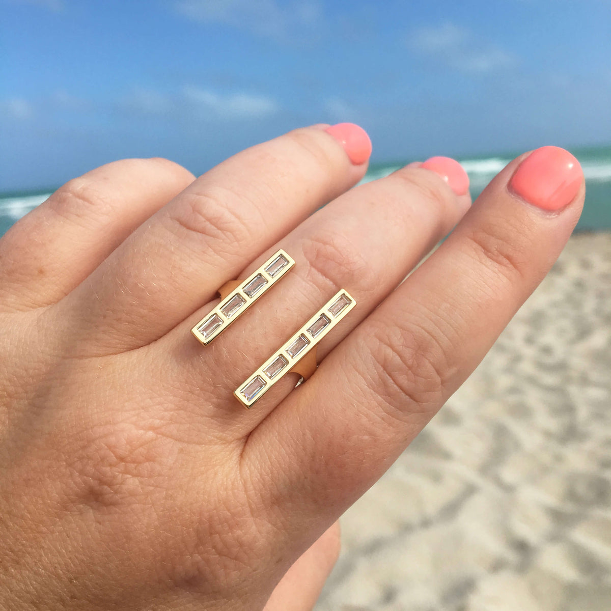 Baguette Double Bar Ring