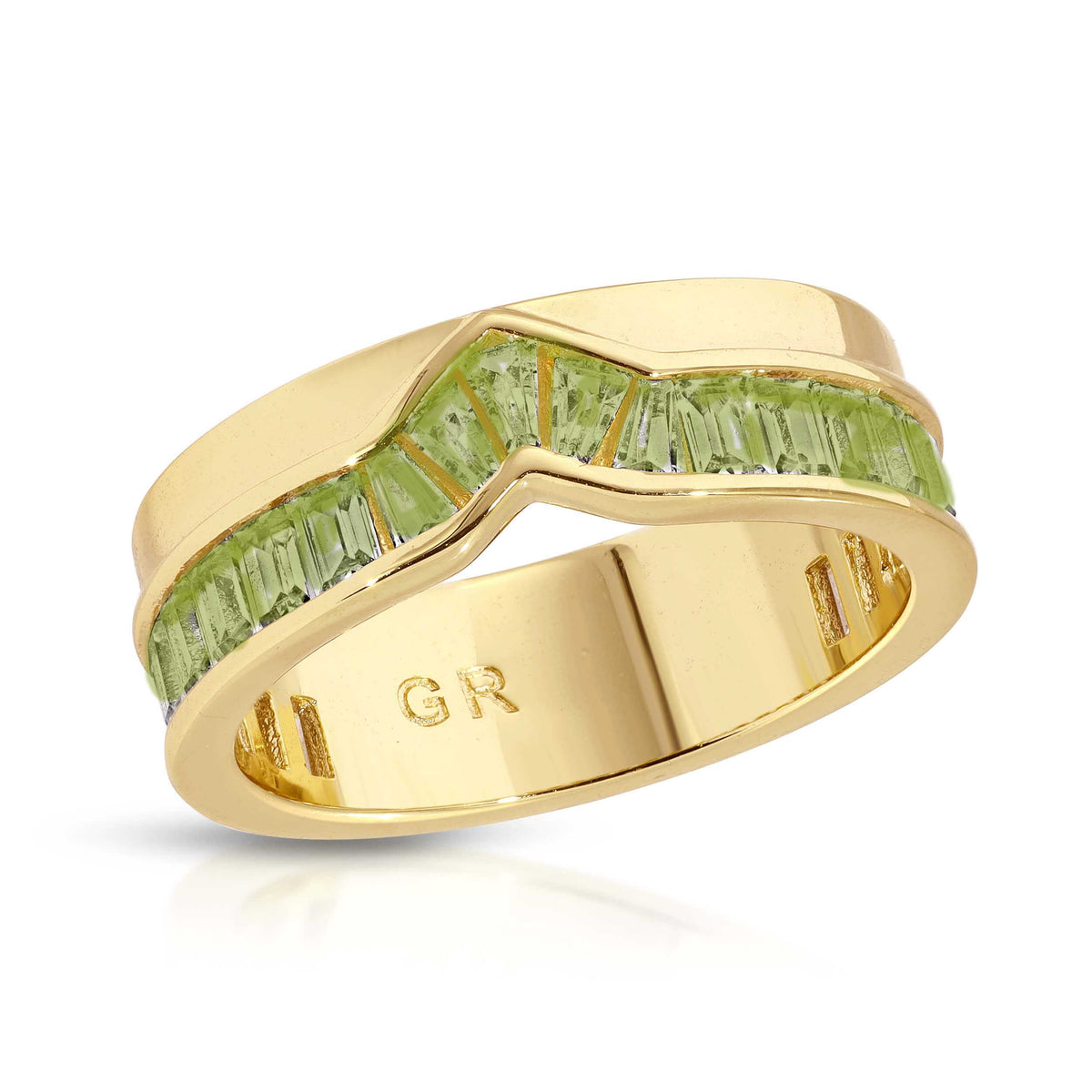 Peak Baguette Band Ring - Peridot