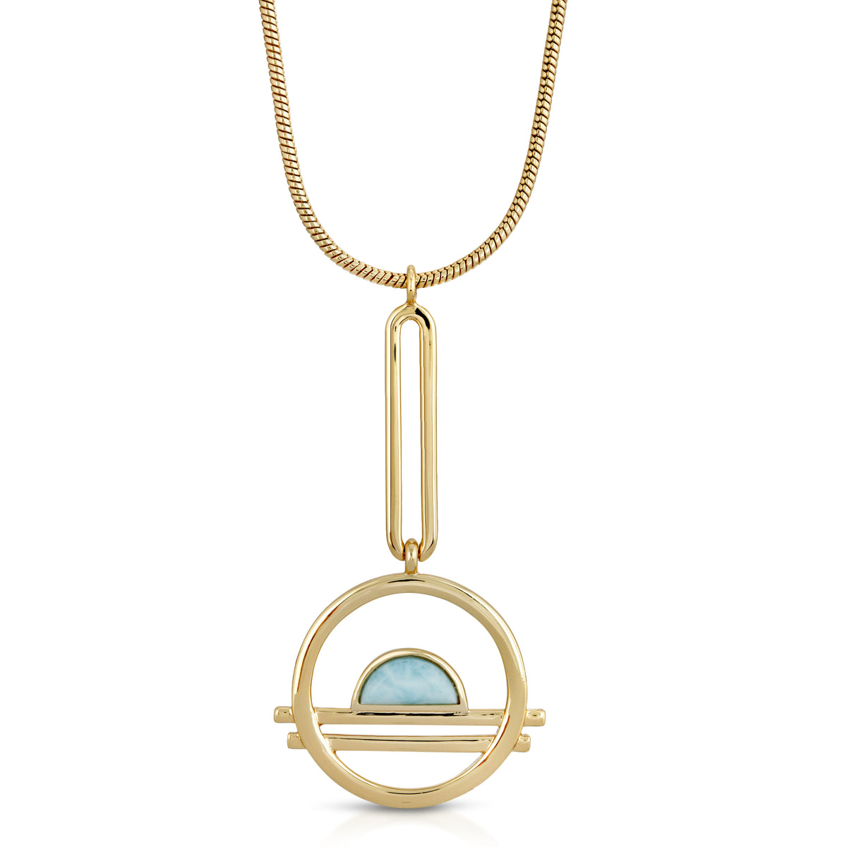 Ocean Drive Pendulum Necklace - Larimar