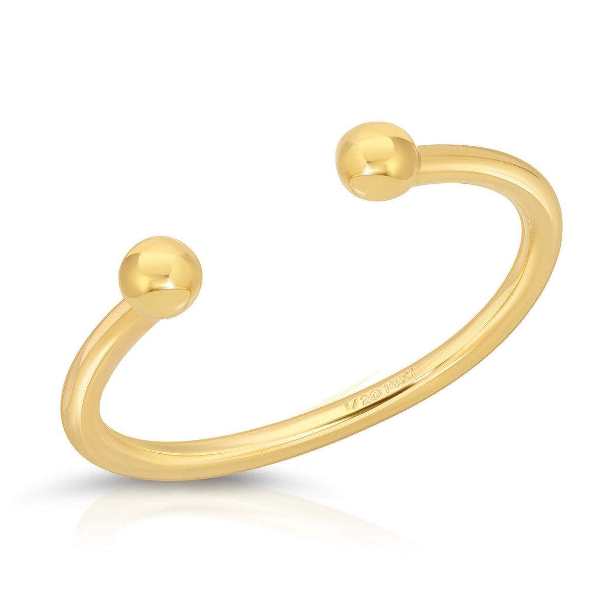 Double Gold Ball Adjustable Band Ring