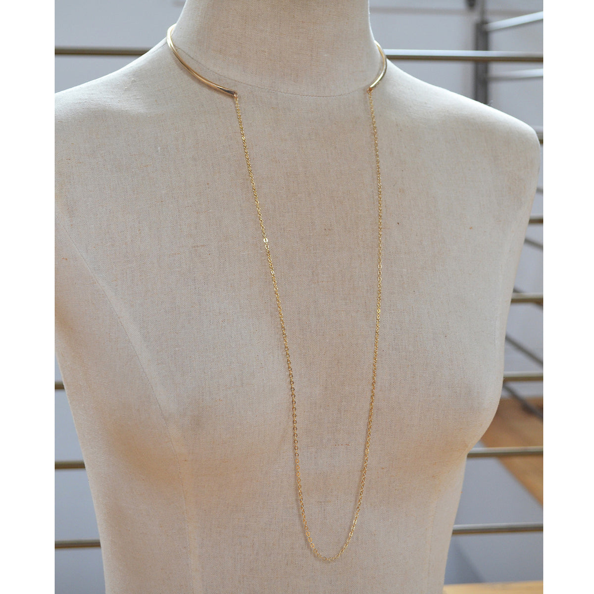 Chain Open Choker, Gold Filled and Sterling Silver