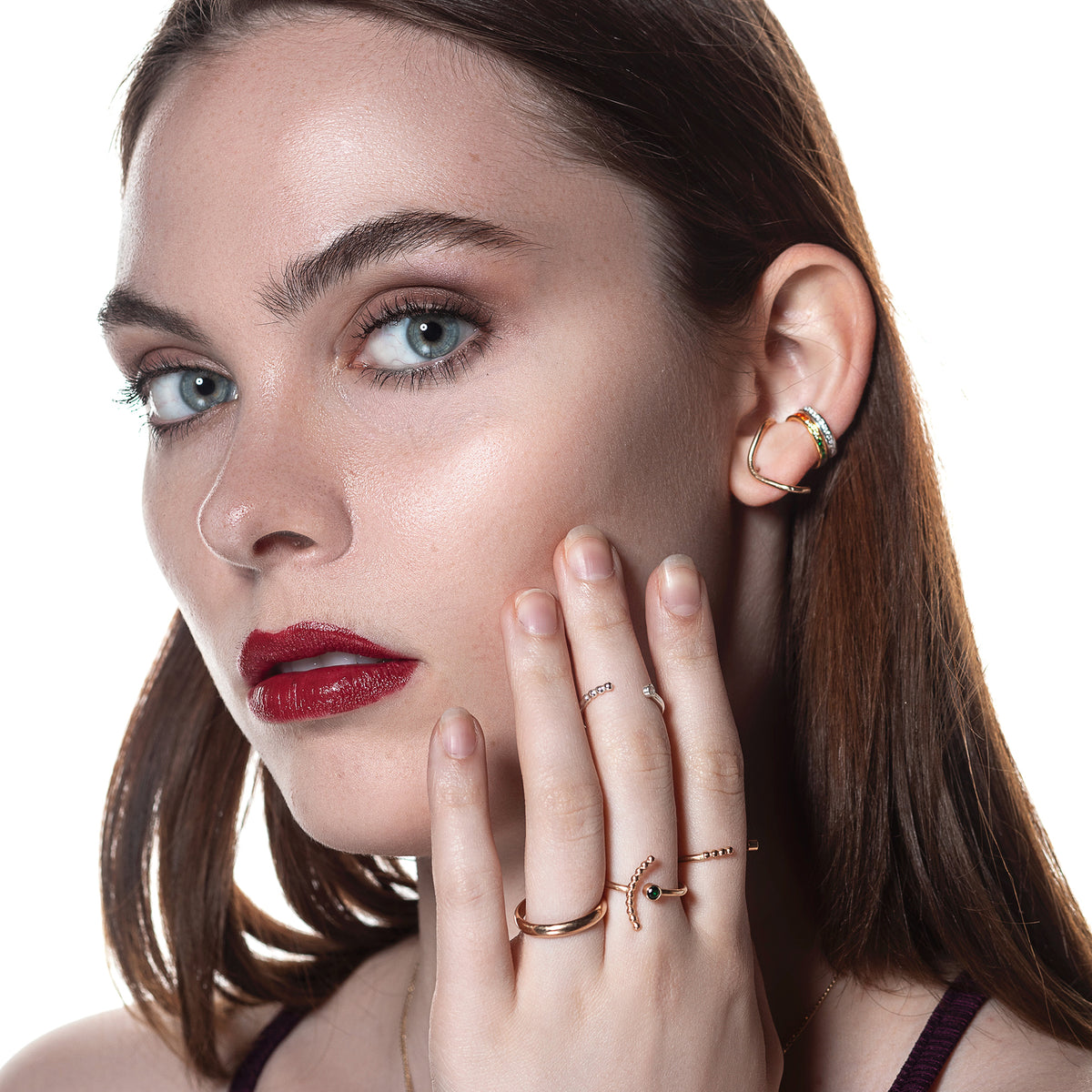 Gemstone Arc Ring, Sapphire