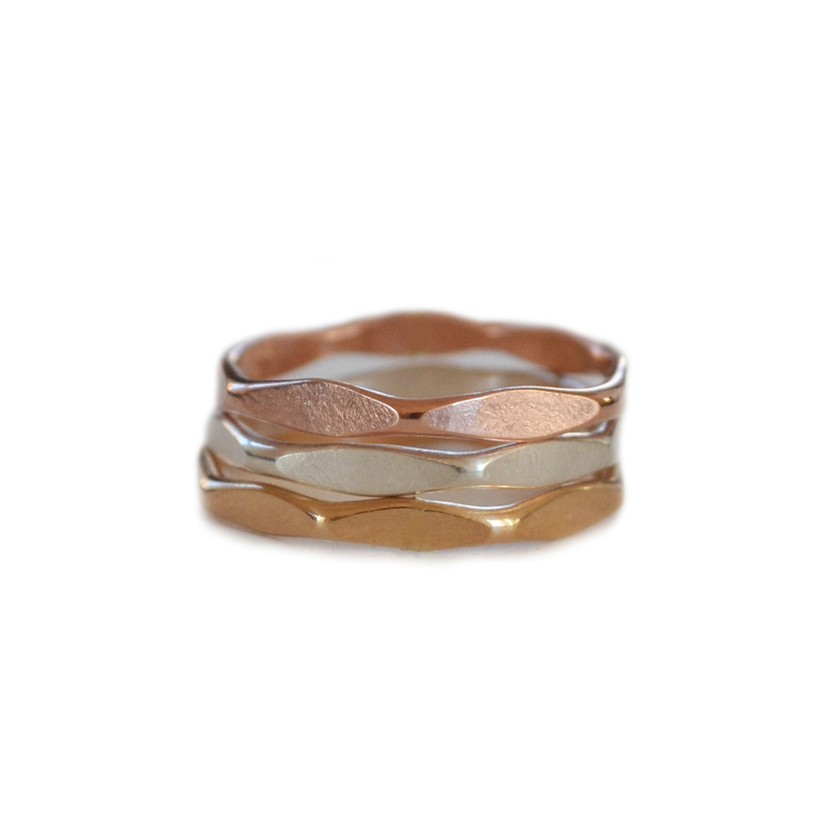 Faceted Ring, Gold, Rose Gold, or Silver