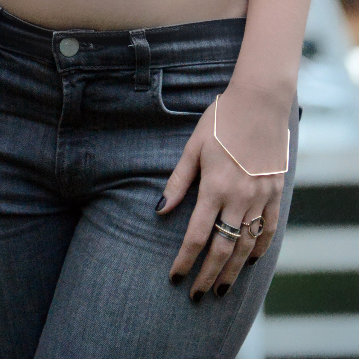 Hexagon Bangle Bracelet