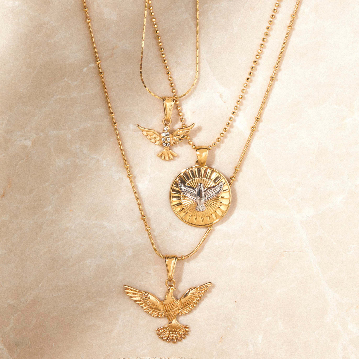 White Winged Dove Necklace
