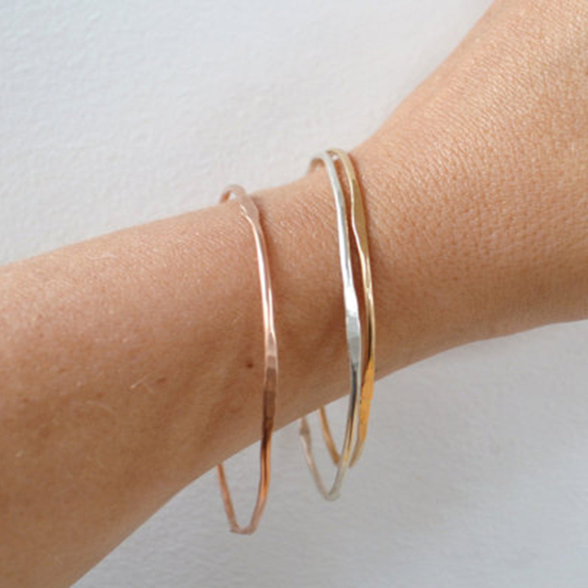 Wave Bangle Bracelet, Gold, Rose Gold, or Silver